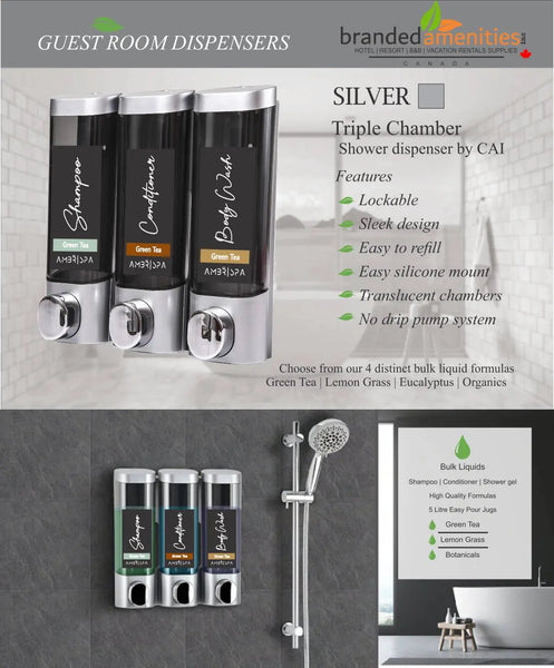 Hotel locking Shampoo Soap Dispenser (Chrome) ON SALE Hotel Supplies Canada