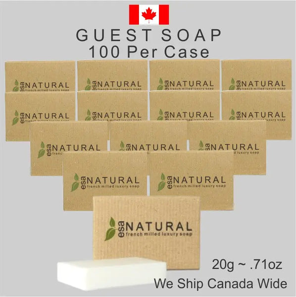 Hotel Size Soap ESA 20g 100 pack Only 32¢ea Vacation Rental Supplies Canada