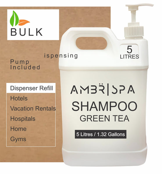 Bulk Shampoo Wholesale 5L AMBR Spa 1 per case Hotel Supplies Canada by Custom Amenities Inc