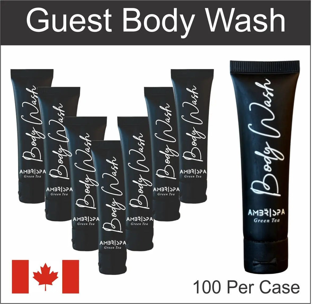 Hotel Sized Body Wash AMBR 100 pack Vacation Rental Supplies Canada